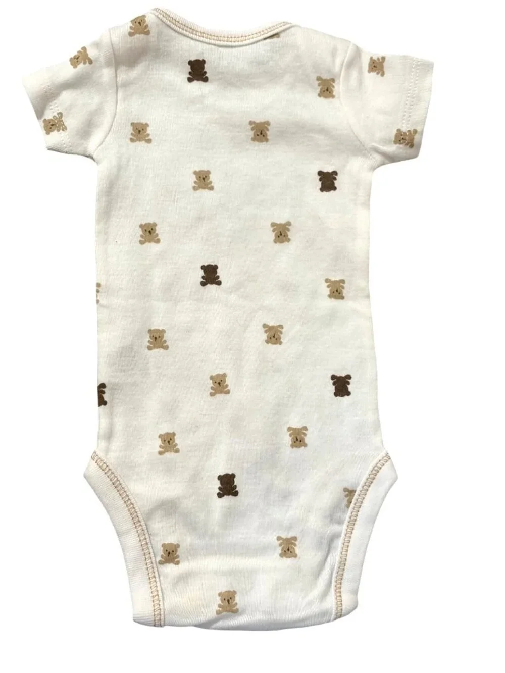 Precious Firsts Carters Infant Baby Size Newborn white brown 1 piece bodysuit be